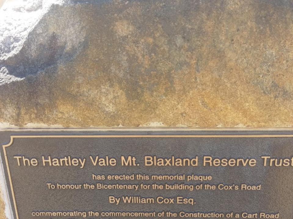 HVMBRT Hartley Vale Mt Blaxland Reserves trust plaque